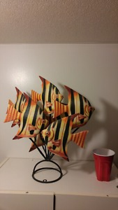 Ceramic fish on metal stand for sale
