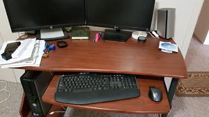 Cherrywood computer desk and hydraulic chair