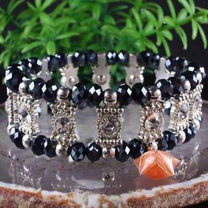 Crystal Pearl Globe Beads Bracelet
