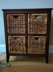 Four Drawer Wicker Chest For Sale