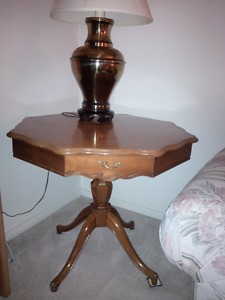 French Provincial octagonal end table