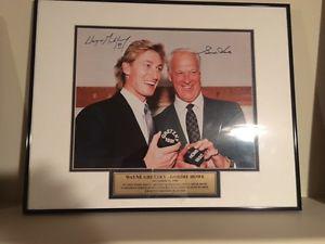 Gretzky and Howe Signed Framed Photo