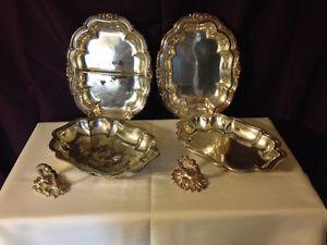 'Kents Limited' Antique Silverplate Lidded Serving Dishes