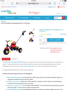 Kettler Tricycle in Excellent condition
