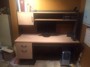 Large U shaped computer desk and chair