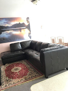 MOVING SALE- Leath L-Shaped Couch