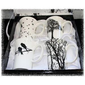 McIntosh Fine Bone China Mug Set of 4 "Eternal Silhouette"