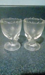 Pair of Vintage Egg Cups with Bird Base