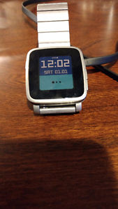 Pebble time steel with metal band