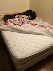 Queen Spring Mattress Box Spring Frame Excellent-