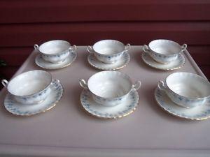 Royal Albert--Memory Lane Footed Soup bowls with saucer