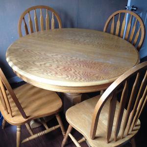 Solid wood table and 4 chairs