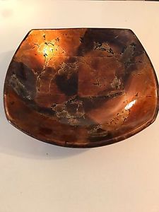 Stunning Gold /copper foil ceramic decorative bowl