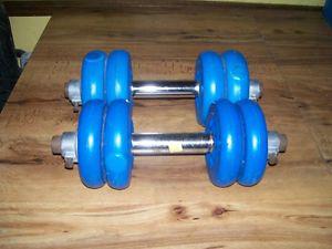 TWO 20LB WEIDER BRAND DUMBELLS