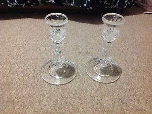 Two crystal candle holders for sale