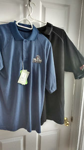Two golf shirts Moosehead light brand new one is large one