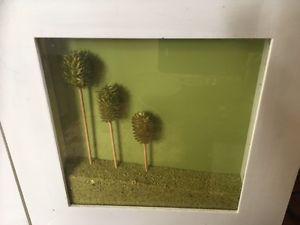 Two unique shadow boxes with free flowing sand