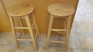 Two wooden 24 inch stools. $5 for both