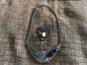 Unique copper necklace and pin