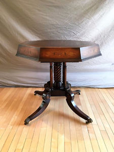 Walnut, Inlaid Parlor Table, c.’s