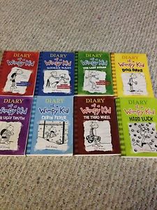 Wanted: First 8 paperback diary of a wimpy kid books