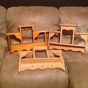 Wooden shelves