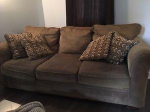 comfortable, chocolate brown couch set!300 obo