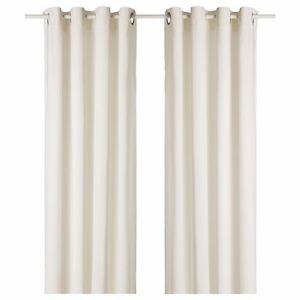 4 Ikea Sanela Off-White Velvet Curtains