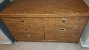 6 drawer dresser, matching nightstand and mirror