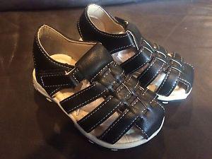 Ball Band Infant Sandals in Black Leather