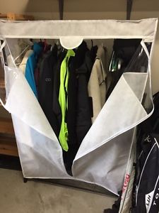 Covered garment rack