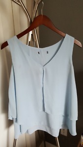 Cute sky blue sleeveless top