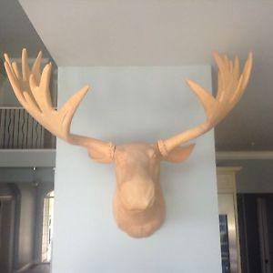 Giant handcrafted wooden moose