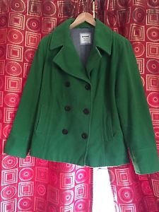 Green Ladies Pea Coat XL