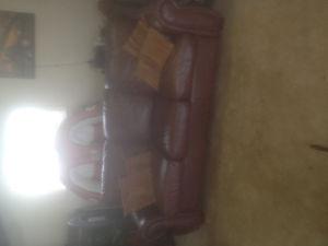 Leather couch and chair