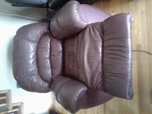 Leather reclining rocker