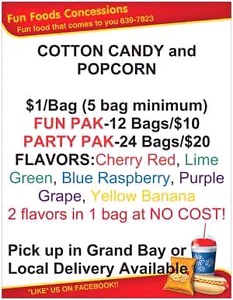 Less than $1/bag..COTTON CANDY, POPCORN etc.