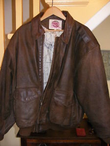 MENS' BROWN LEATHER FLYING JACKET...Size 40