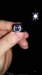 Mens blue sapphire ring size 10