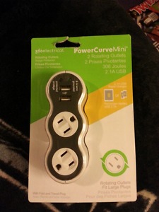 New power curve mini 2 outlets and 2 fast charging usb ports