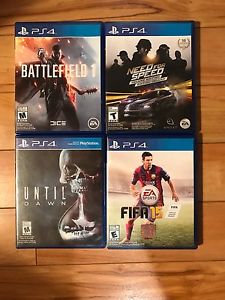 PS4 games (Battlefield 1, Need for speed, until dawn, &