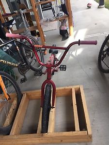 Red BMX bike new bars