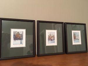 Set of three Quebec art prints