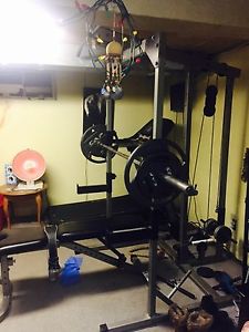 Squat Rack+Bench+Bar+Weights