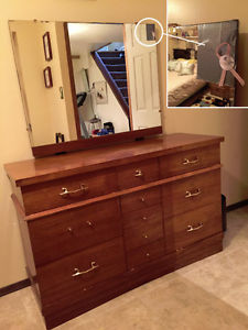 Wood Dresser with Mirror