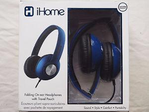 iHome Foldable On-ear headphones with travel pouch