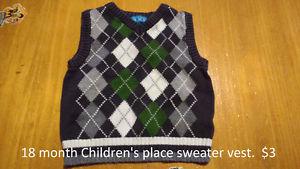 18 month children's place sweater vest