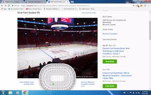 2 Billets (Prestige Rouge) Canadiens vs NY Rangers match 7
