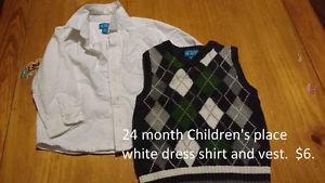 24 month Children's place dress shirt and vest
