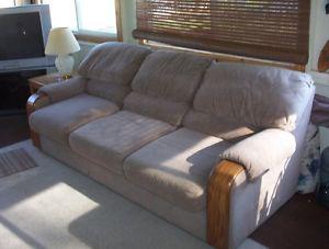 3 seat beige couch&2 matching chairs
